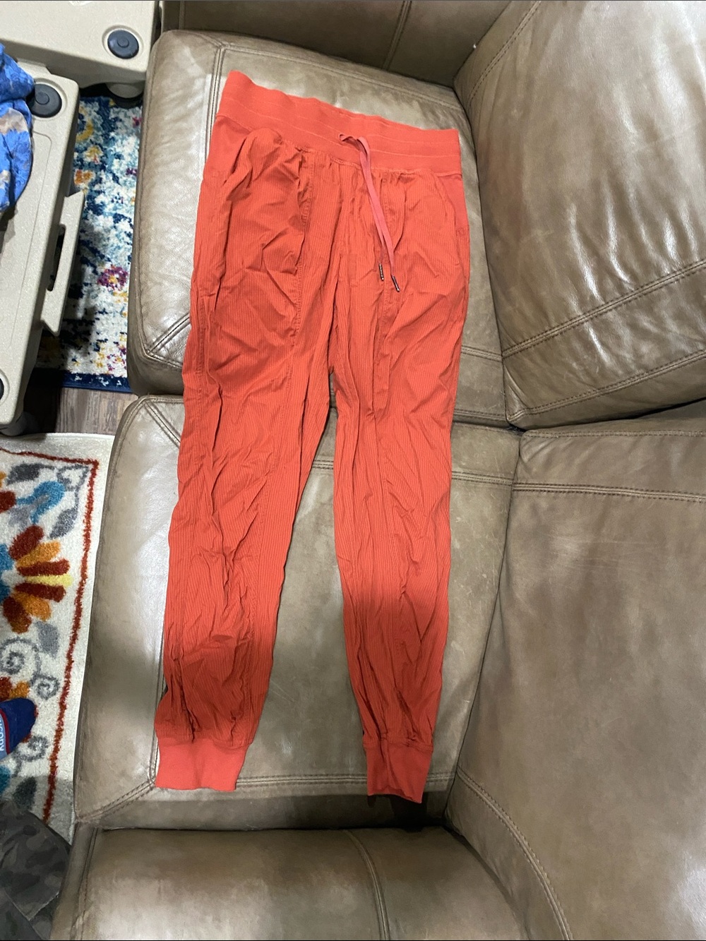 Rust Orange Drawstring Jogger dance studio Pants